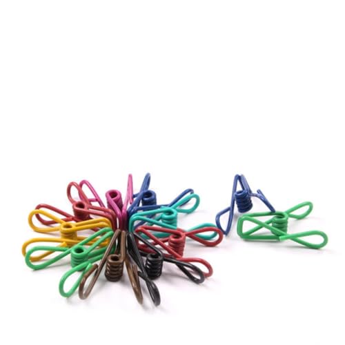 MAGICLULU 10 Pinzas Ropa de Plástico Resistentes al Viento Óxido, Material de Acero Inoxidable y PVC, Ideales para Secar Ropa en Casa y Oficina Color Aleatorio