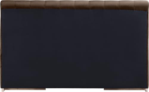 Image of Meridian Furniture AmaraBrown-K Collection Modern | Contemporary King Bed, Ultra Luxe Brown 460 GSM Velvet, Natural Finish, Solid Wood Base and Inner Frame, 82.5 inch W x 99 inch D x 51 inch H, Brown, King