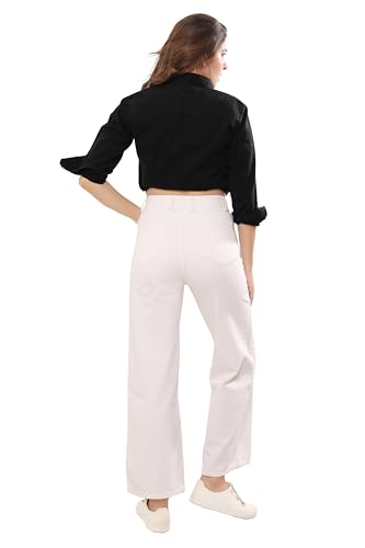 Image of THIRD QUADRANT Women Wide Leg Jeans with high Waist || Black Jeans for Women || Flared Jeans for Women