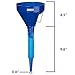 Automotive Flex Funnel with Hose | Wide Mouth Flexible Oil Funnel for Automotive Use - Gas, Transmission Fluid, Car Fuel, Oil Change (Black + Blue)