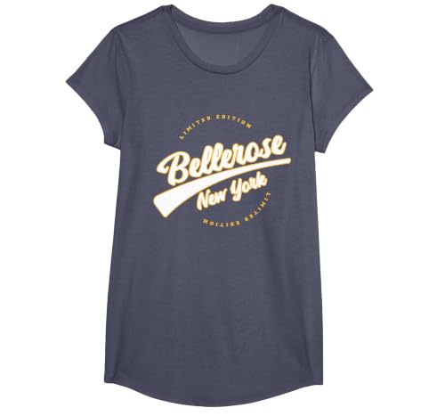 Retro Athletic Bellerose NY Clothing T-Shirt, Girls, Heather Blue, Small