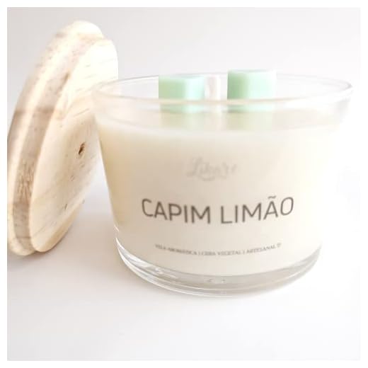 Vela Aromática Vegetal Perfumada Capim Limão 120g com tampa