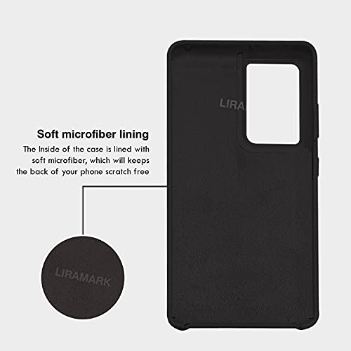 Image of LIRAMARK Liquid Silicone Soft Back Cover Case for Samsung Galaxy S21 Ultra (Black)