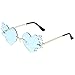 Protector de gafas con forma de corazón, vintage, gafas de sol, gafas de sol, gafas de sonido, retro, irregulares, unisex, cojín, azul celeste, Talla única