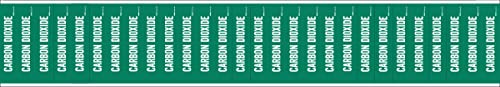 Brady 91907-PK, Carbon Dioxide Pipe Marker White on Green 28 per Card, 5 PK, Legend 'Carbon Dioxide'