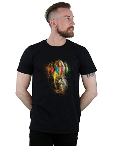 Marvel Men's Avengers Endgame Infinity Gauntlet Splatter T-Shirt Black Medium