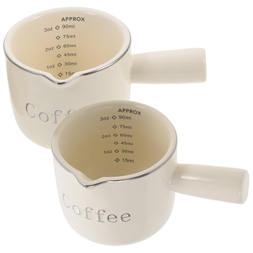CORHAD �n���h���t���Z���~�b�N�~�j�s�b�`���[2�Z�b�g 90ml�e�ʂ̌v�ʃX�P�[���t���~���N�s�b�`���[ �x�[�W���F�V���v���f�U�C�� ���X�g������R�[�q�[�o�[�ɍœK�ȏ��^�N���[�}�[�W���O