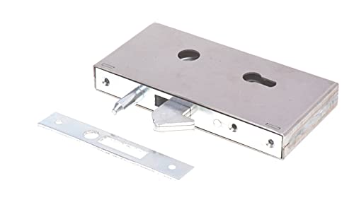 Aqbau Serratura A Gancio Con Scatola 72-60 Per Cancelli Scorrevoli | Serratura Con Scatola E Contropiastra | Per Cancello Esterno Scorrevole | Serratura Porta Scorrevole Zincata