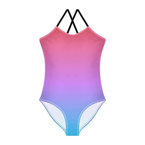 Red Blue Gradient Girls Bathing Suit Swimsuit One Piece Swimsuits Summer Beach Swimwear