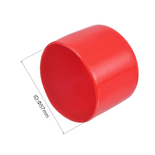 Image of uxcell 2pcs Rubber End Caps 57mm(2 1 /4 inch) ID Vinyl Round Tube Bolt Cap Cover Screw Thread Protectors Red, 40mm Height
