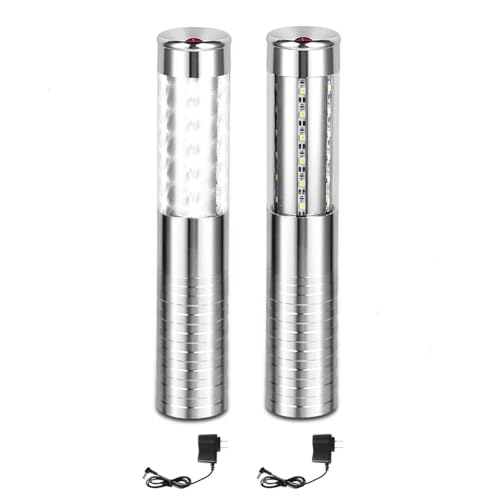 LED Strobe Baton Lights 2 Pieces Bottle Service Light Reusable Handheld Champagne Bottle Lights for Bar Club Birthday Weddings Parties, Silver
