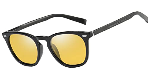 Tolumo Gafas De Sol Polarizadas Retro Para Hombres Y Mujeres, Con Patas De Metal Tr90, Marco Ultraligero Uv400 Para Conducir, Golf, Pesca, Lente De Conducción Nocturna Con Marco Negro Tolumo Gafas De Sol Polarizadas Retro Para Hombres Y Mujeres, Con Patas De Metal Tr90, Marco Ultraligero Uv400 Para Conducir, Golf, Pesca, Lente De Conducción Nocturna Con Marco Negro