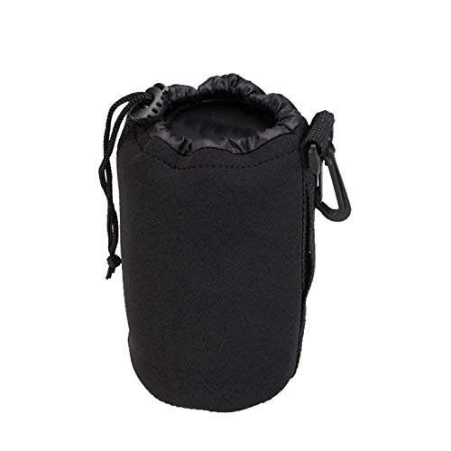 Selens Protective Drawstring Neoprene DSLR Camera Lens Pouch Bag Compatible with Olympus Panasonic, Large Size(Black) by Selens - Image 2