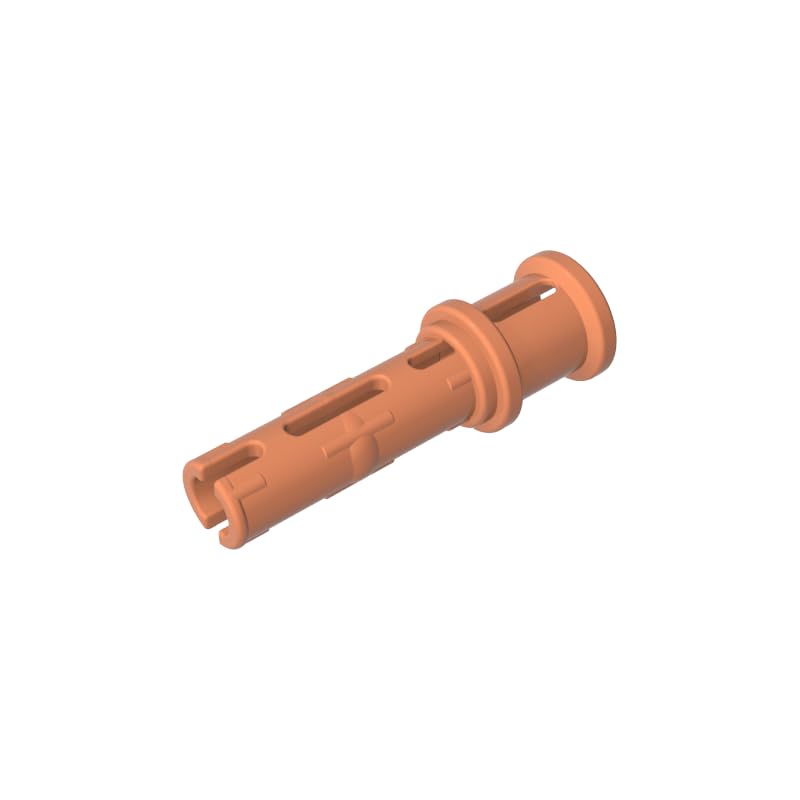 Gobricks Shaft Bolt Connection Technic Pin Long with Friction Ridges Lengthwise and Stop Bush [Ridge Near Rim] 32054 GDS-923 50Pieces Compatible with Lego Classic Bulk Toy MOC Color:Nougat