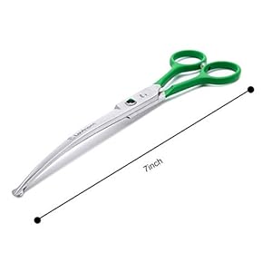 LovinPet Pet 7″ Curved Scissor Right/Left-Handed Pet Round-Tip Grooming 6CR Stainless Steel Safety trimming shears for Dogs and Cats (Easy use Curved Scissor)