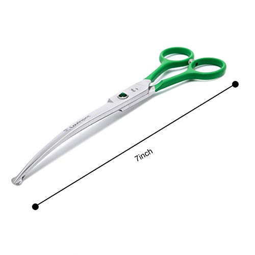 LovinPet Pet 7″ Curved Scissor Right/Left-Handed Pet Round-Tip Grooming 6CR Stainless Steel Safety trimming shears for Dogs and Cats (Easy use Curved Scissor) LovinPet Pet 7″ Curved Scissor Right/Left-Handed Pet Round-Tip Grooming 6CR Stainless Steel Safety trimming shears for Dogs and Cats (Easy use Curved Scissor)