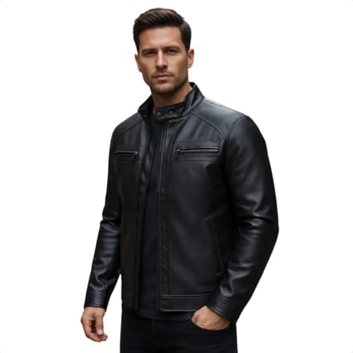 Jaqueta De Couro Masculino Slim Resistente Frio Inverno