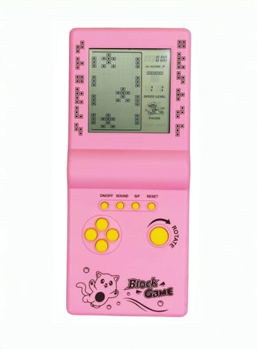 Preisvergleich Produktbild CZT Großbild-Ziegel Spielkonsole klassisches Puzzle eingebaut 26 Spiele Geschwindigkeit / Schwierigkeitsgrad einstellbar mit 2 AA-Batterien (Nicht im Lieferumfang enthalten) (Rot)