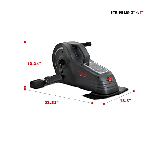 Sunny Health & Fitness Dual Function Under Desk Pedal Exerciser, Portable Indoor Cardio Mini Bike at Home, Arm/Leg Cycle for Seniors, Optional Magnetic, Motorized & Free SunnyFit App Bluetooth Connect