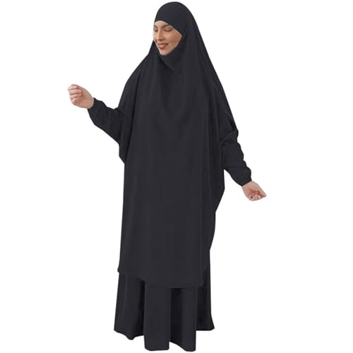 Robe de prière Ramadan et Aïd, Abaya longue noire pour les fêtes et la dévotion quotidienne