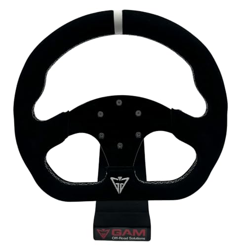 GAM Steering Wheel Sport D-Shape With Hub Adapter For SXS UTV Fits Can am X3 Polaris RZR Lethear Alacantara (Alcantara)