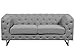 Produktbild Beliani Luxuriöses 2er Sofa Polsterbezug Chesterfield Stil hellgrau Vissland