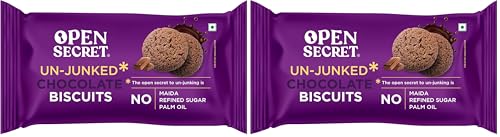 Image of Open Secret Butter and Chocolate Biscuit Cookies | Protein & Fiber Packed | Healthy Snacks | No Added Maida No Refined Sugar No Palm Oil | Unjunked Biscuit | 40G - Pack of 12