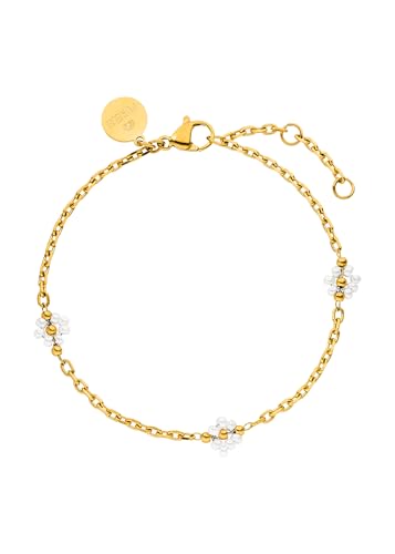 Purelei® Bracelet Linen Blossom (gold) – 14K Gold plated stainless steel jewelry – Water-resistant bracelet for women – Fashion jewelry for your individual look