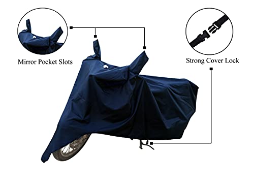 Image of All Season Protection Bike Cover for New TVS Jupiter 110 Bike Cover with Water-Resistant and Dust Proof Premium 190T Fabric Entire Navy
