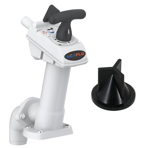 SEAFLO Manual Toilet Pump Flush Handle Kit - Compatible with SEAFLO and JABSCO Marine Toilets - Twist 'n' Lock Safety Pump Assembly for Marine Toilets