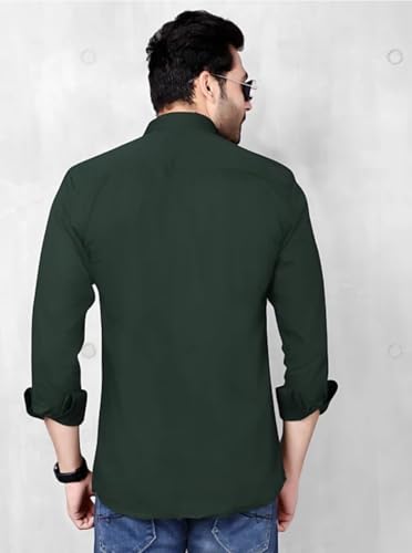 Image of Men's Solid Slim Fit Cotton Casual Shirt - Stylish Cotton Shirts for Men | Office Men Shirts | Formal Shirt for Men