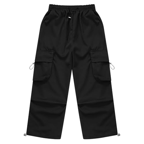 JanJean Kids Girls Hip Hop Jazz Cargo Pants Boys Summer Casual Elastic Waistband Trousers with Pockets3