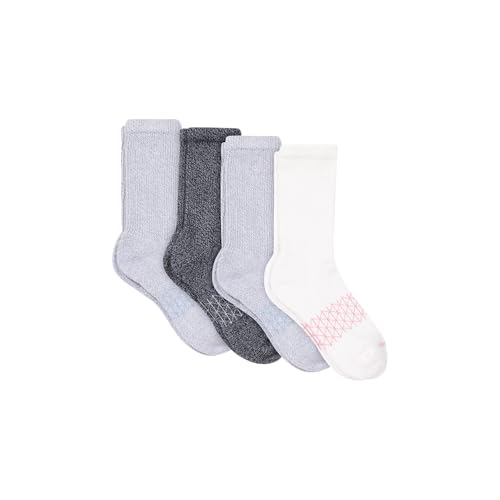 Hanes Women's Non-Binding Crew Socks, Absolute Wellness Non-Restrictive Cushioned Socks for Women, 4-Pack3
