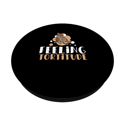 Funny Tortitude Tortoiseshell Cat For A Tortie Cat Pet Owner PopSockets Swappable PopGrip, Black - Image 2