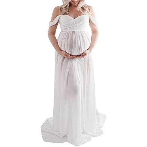 FeMereina Off-Shoulder Chiffon Maternity Dress Cover