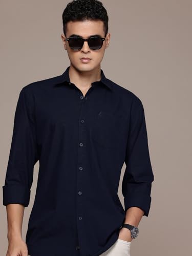 Image of Men's Cotton Linen Solid Shirt | Slim Fit Full Sleeve Casual Shirt | Lightweight | Breaethable | Stylish