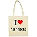 Reifen-Markt Tasche I Love Ascheberg Größe 38x42 Farbe Natur Druck Schwarz