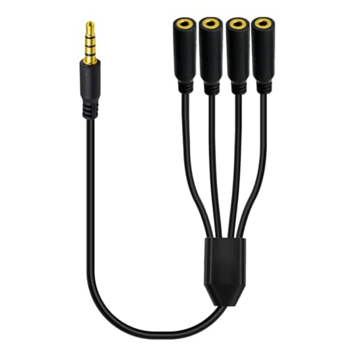 Conector estéreo TRRS divisor para conectar cuatro auriculares a un móvil