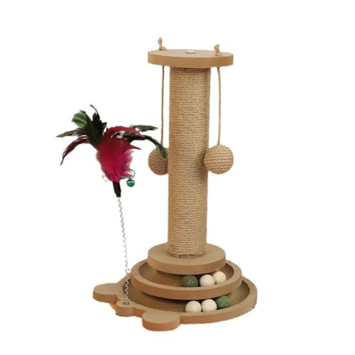 Legno Pet Giradischi Scratch Pillar Board Sisal Arrampicata Telaio Giocattolo Palline Prodotti Forniture Colonna Accessori Formazione gatti scratcher annoiato tiragraffi gattino torre gattino