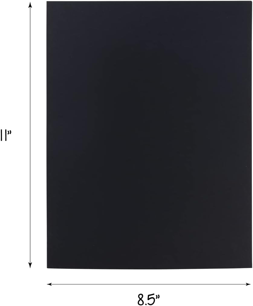Hygloss Black Paper, 2-Sided 25 Sheets, 8.5"x11", 8.5-x-11-Inch