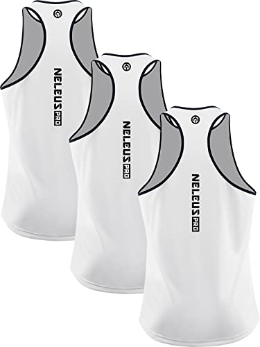Image of NELEUS Men's 3 Pack Dry Fit Y-Back Muscle Tank Workout Gym Shirt