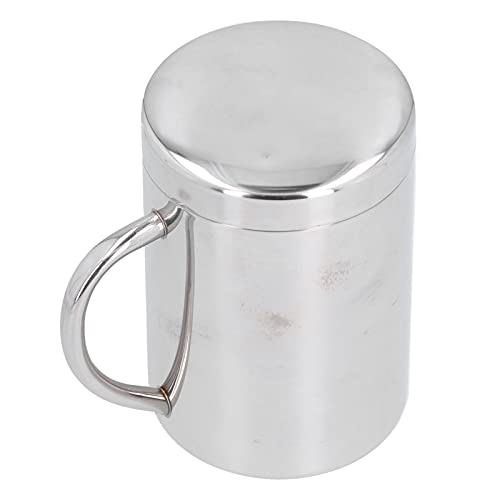 UPQRSG Doppelwandige Kaffeetasse Aus Edelstahl, Metallbecher mitGriff und Deckel, 400 Ml Becher mitWärmeisolierung und Verbrühschutzbecher, Spülmaschinenfest, für Den Heim und Außenbereich Geeignet