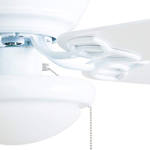 Prominence Home Benton, 52 Inch Traditional Flush Mount Indoor Led Ceiling Fan With Light, Pull Chains, Dual Finish Blades, Reversible Motor - 50852-01 (White) #TOP6