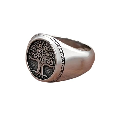 Viking Rings Punk 316L Stainless Steel Tree of Life Signet Ring Classic Viking Amulet Rings Nordic Jewelry-T34