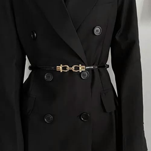Ladies Adjustable Thin Belts for Women Fashion Skinny Coat Dress Waist Belt#-Black2