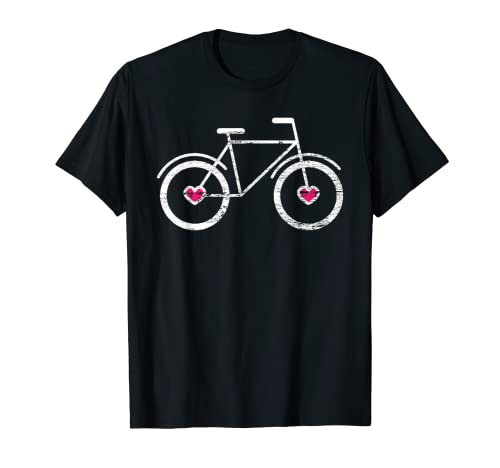Carino Bicicletta Con Cuori Ciclista Ciclista Uomini Donne Regalo Maglietta