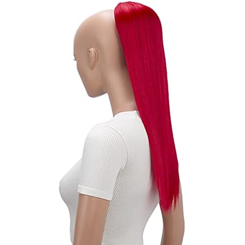 PRTTYSHOP 22" Hairpiece Ponytail Extension Drawstring Voluminous Straigth Red PH516 Cover