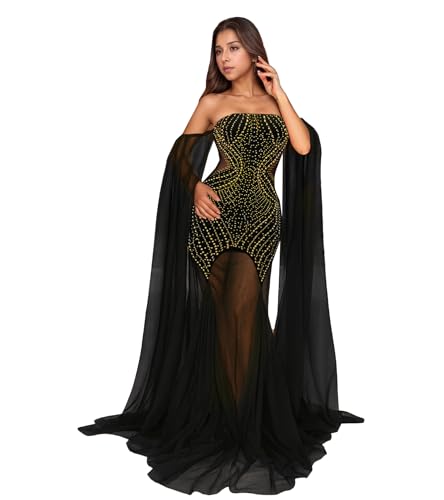 Image of Nagfar Women Rhinestone Sequin Birthday Party Sexy New Year Formal Dress