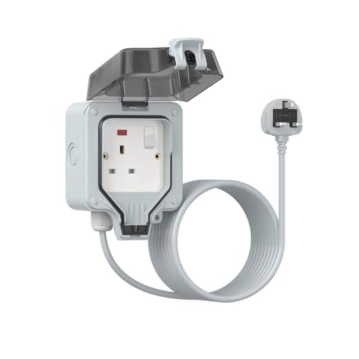 Outdoor Extension Lead Waterproof 5M/16ft, External Power Electrical Cable, Outside Switched Socket IP66 Weatherproof Plug Sockets for Garden, 13A/3250W