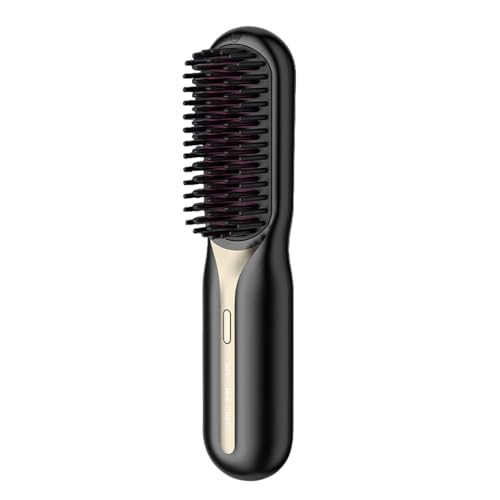 Image of Cordless Hair Straightener Comb,Portable Curling Iron for Travel,Anti-Scald Rechargeable Straightening Hot Comb